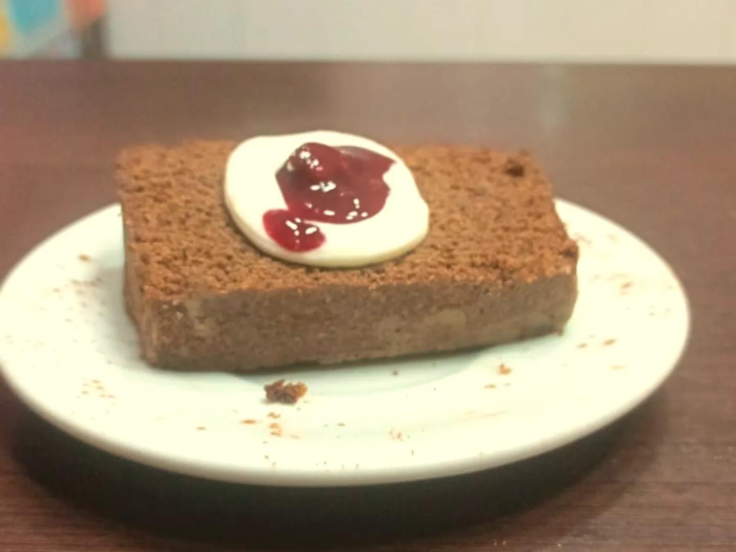 Postre de chocolate con textura suave